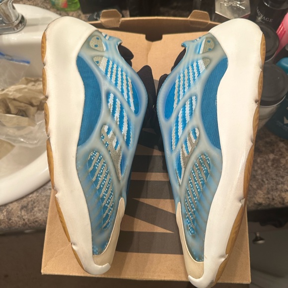 Adidas Blue and Tan Athletic Shoes with Chunky Sole - Picture 4 of 5